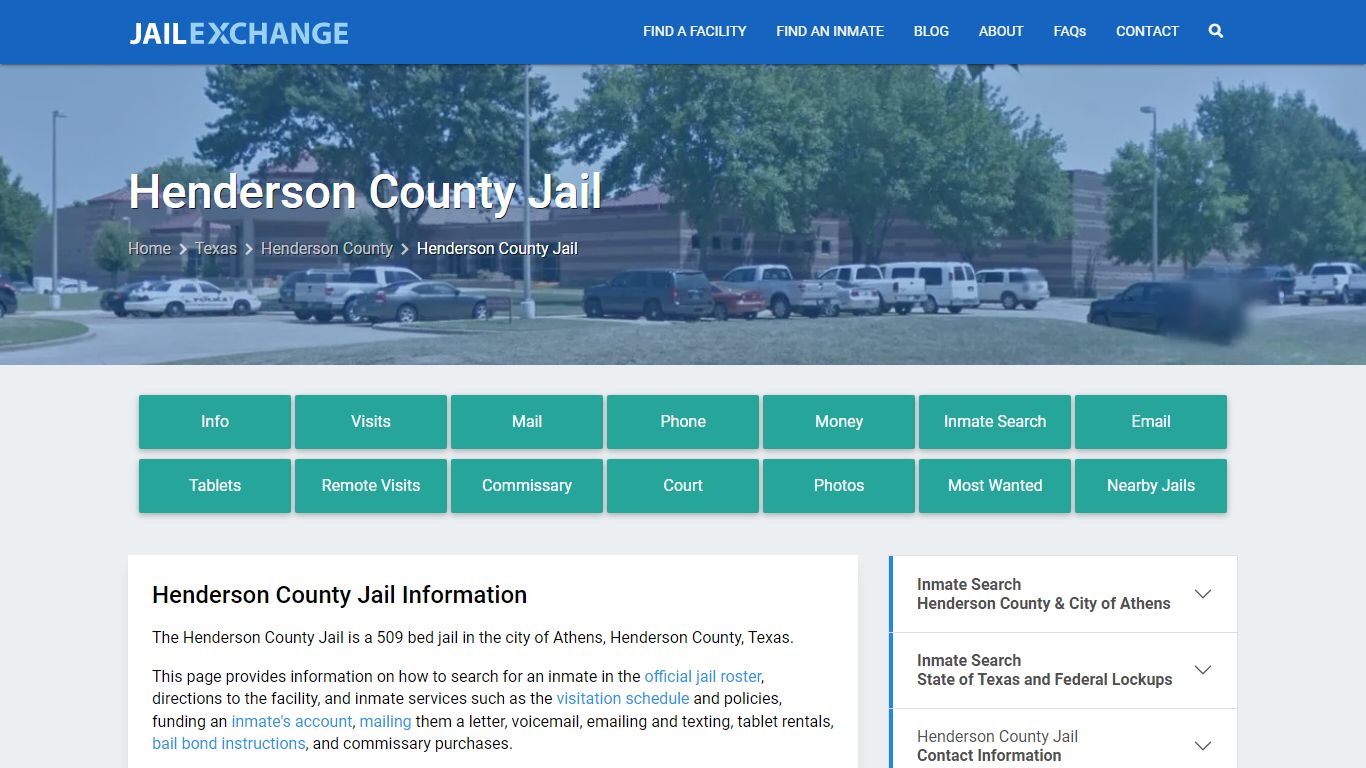 Henderson County Jail, TX Inmate Search, Information