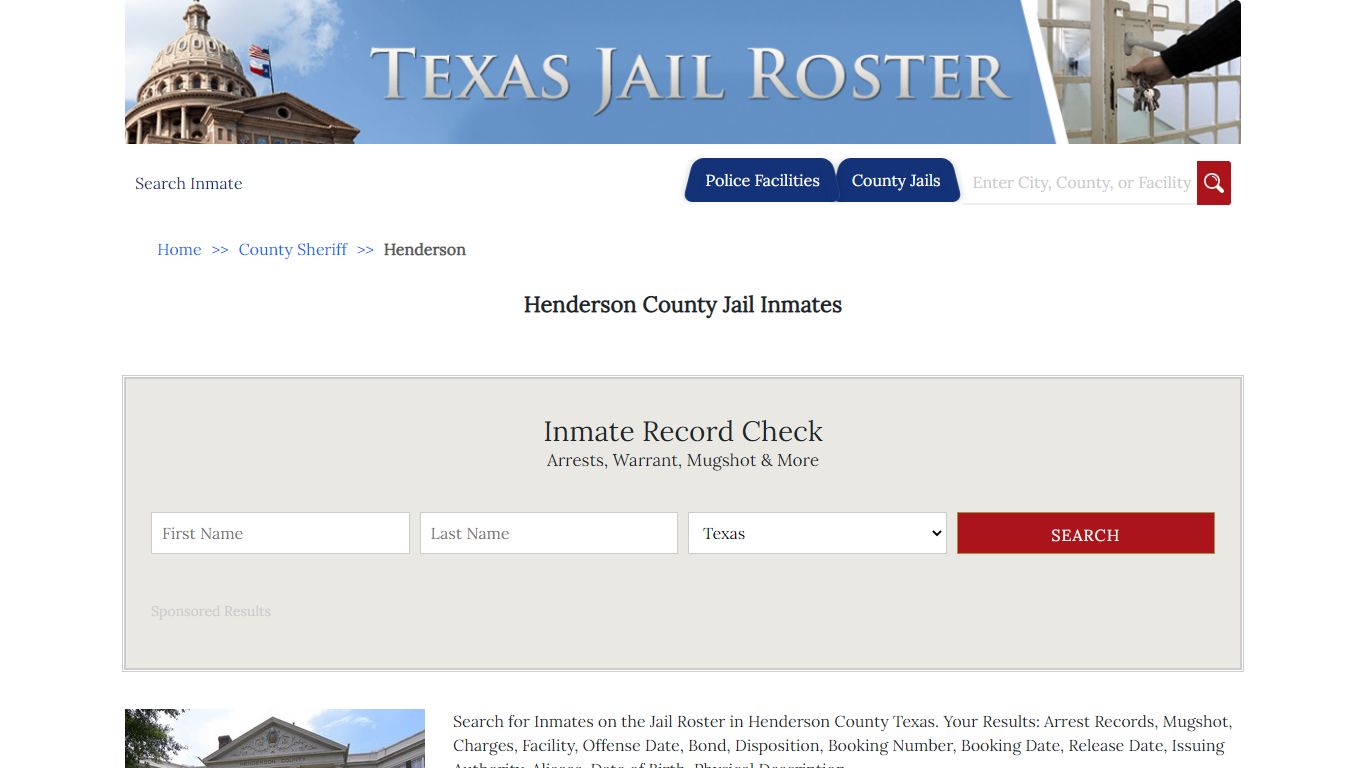 Henderson County Jail Inmates | Jail Roster Search